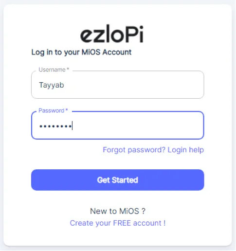 Login MiOS Account