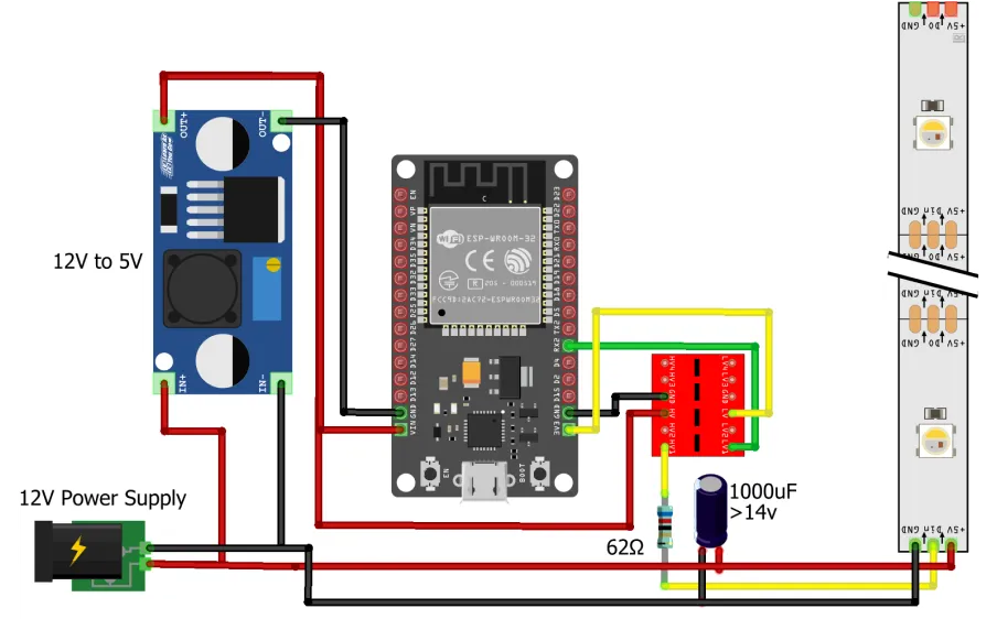 Interfacing the Addressable LED to the EzloPi Device