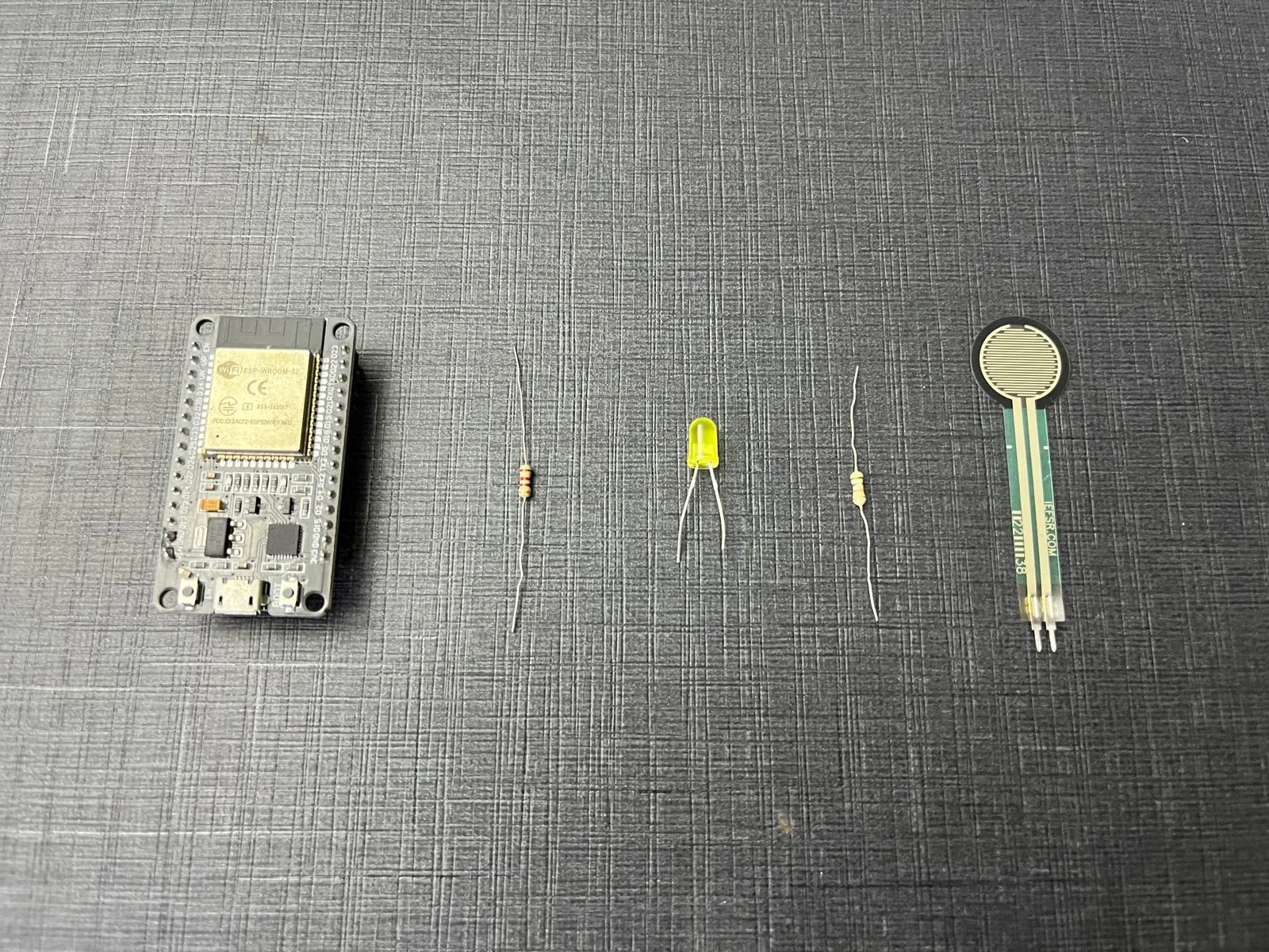 Force measurement using Force Sensitive Resistor and LED