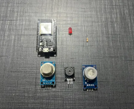 Methane and smoke detection system with visual and audible alarm